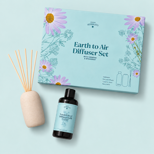 Juego de regalo difusor de varillas naturales de verbena y hierbabuena