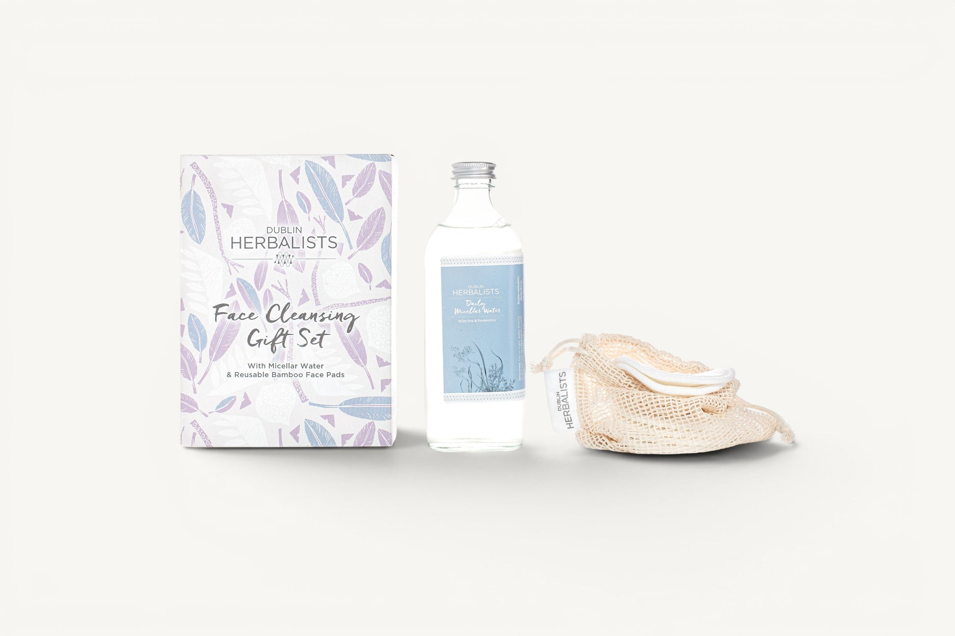 Face Cleansing Set – Natural Micellar Water & Reusable Face Pads Gift Set by Dublin Herbalists Ireland
