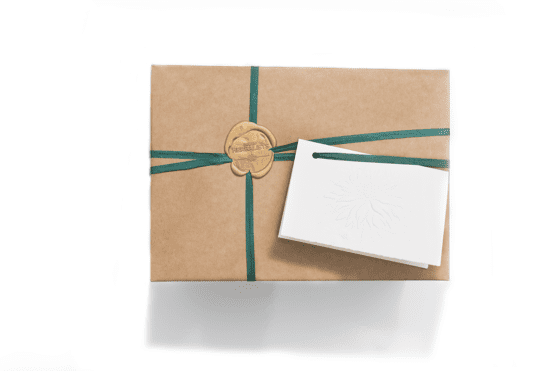 gift wrapped Irish gift with personal card